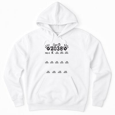 Class Of 2038 Grow With Me Handprint Pre K 12th Grade Hoodie