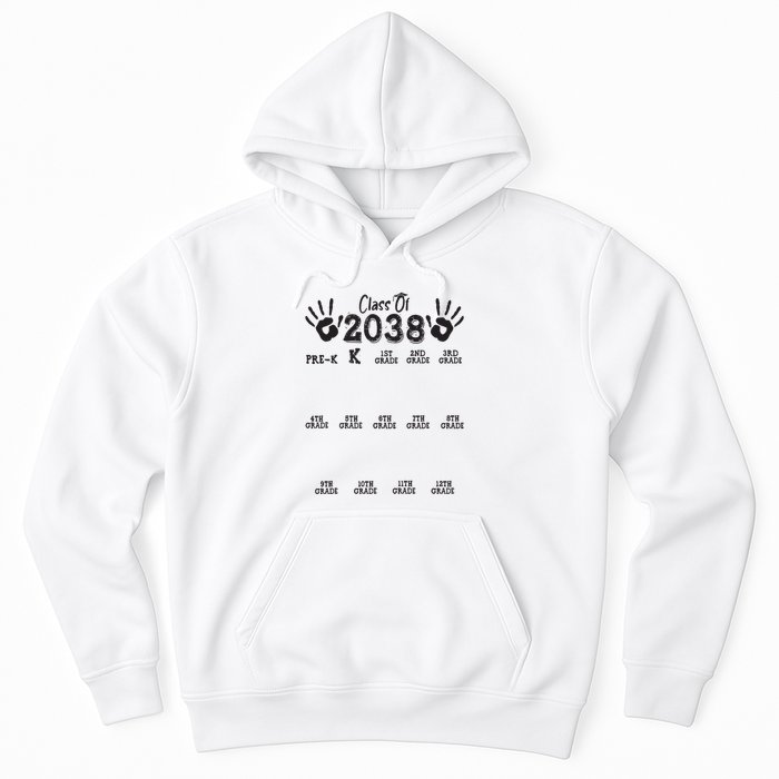 Class Of 2038 Grow With Me Handprint Pre K 12th Grade Hoodie