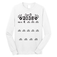 Class Of 2038 Grow With Me Handprint Pre K 12th Grade Long Sleeve Shirt