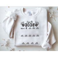 Class Of 2038 Grow With Me Handprint Pre K 12th Grade Sweatshirt