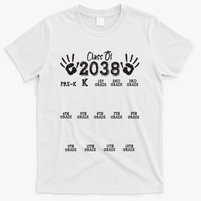 Class Of 2038 Grow With Me Handprint Pre K 12th Grade T-Shirt