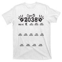 Class Of 2038 Grow With Me Handprint Pre K 12th Grade T-Shirt