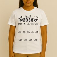 Class Of 2038 Grow With Me Handprint Pre K 12th Grade T-Shirt