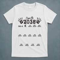 Class Of 2038 Grow With Me Handprint Pre K 12th Grade T-Shirt