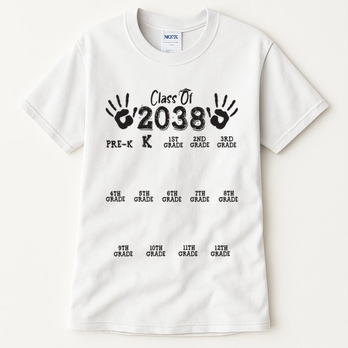 Class Of 2038 Grow With Me Handprint Pre K 12th Grade Tall T-Shirt