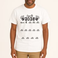 Class Of 2038 Grow With Me Handprint Pre K 12th Grade Tall T-Shirt
