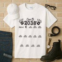 Class Of 2038 Grow With Me Handprint Pre K 12th Grade Tall T-Shirt
