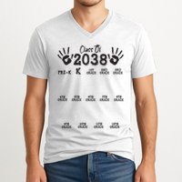 Class Of 2038 Grow With Me Handprint Pre K 12th Grade V-Neck T-Shirt
