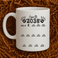 Class Of 2038 Grow With Me Handprint Pre K 12th Grade Mug