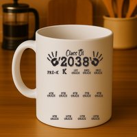 Class Of 2038 Grow With Me Handprint Pre K 12th Grade Mug