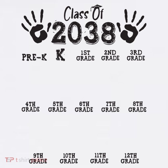 Class Of 2038 Grow With Me Handprint Pre K 12th Grade 11oz C Handle Ceramic Mug