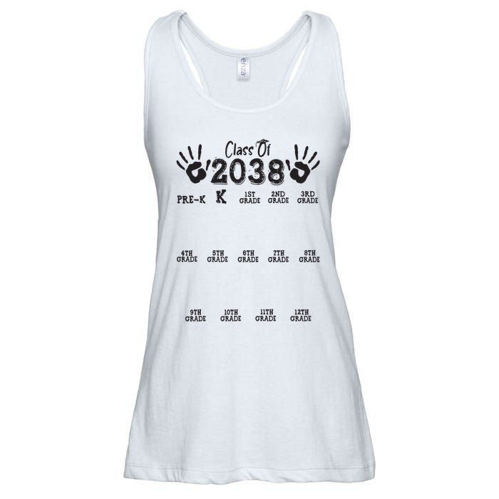 Class Of 2038 Grow With Me Handprint Pre K 12th Grade Ladies Essential Flowy Tank