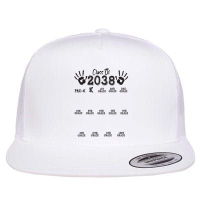 Class Of 2038 Grow With Me Handprint Pre K 12th Grade Flatbill Hat