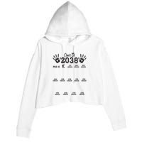 Class Of 2038 Grow With Me Handprint Pre K 12th Grade Crop Fleece Hoodie