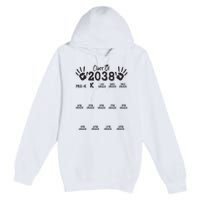 Class Of 2038 Grow With Me Handprint Pre K 12th Grade Premium Pullover Hoodie