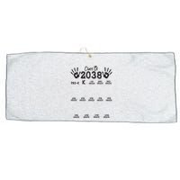 Class Of 2038 Grow With Me Handprint Pre K 12th Grade Large Microfiber Waffle Golf Towel