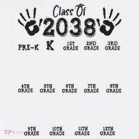 Class Of 2038 Grow With Me Handprint Pre K 12th Grade Womens Tank Top