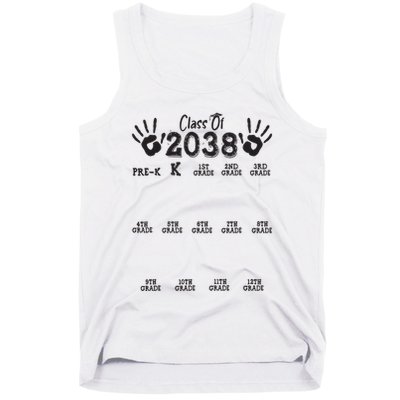 Class Of 2038 Grow With Me Handprint Pre K 12th Grade Tank Top