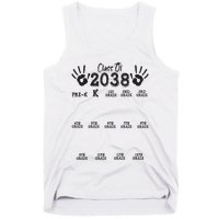 Class Of 2038 Grow With Me Handprint Pre K 12th Grade Tank Top
