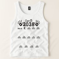 Class Of 2038 Grow With Me Handprint Pre K 12th Grade Tank Top