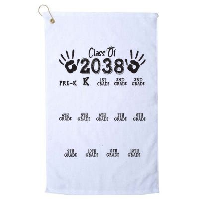Class Of 2038 Grow With Me Handprint Pre K 12th Grade Golf Towel