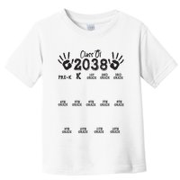 Class Of 2038 Grow With Me Handprint Pre K 12th Grade Toddler T-Shirt