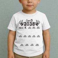 Class Of 2038 Grow With Me Handprint Pre K 12th Grade Toddler T-Shirt