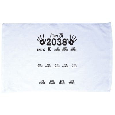 Class Of 2038 Grow With Me Handprint Pre K 12th Grade Microfiber Hand Towel