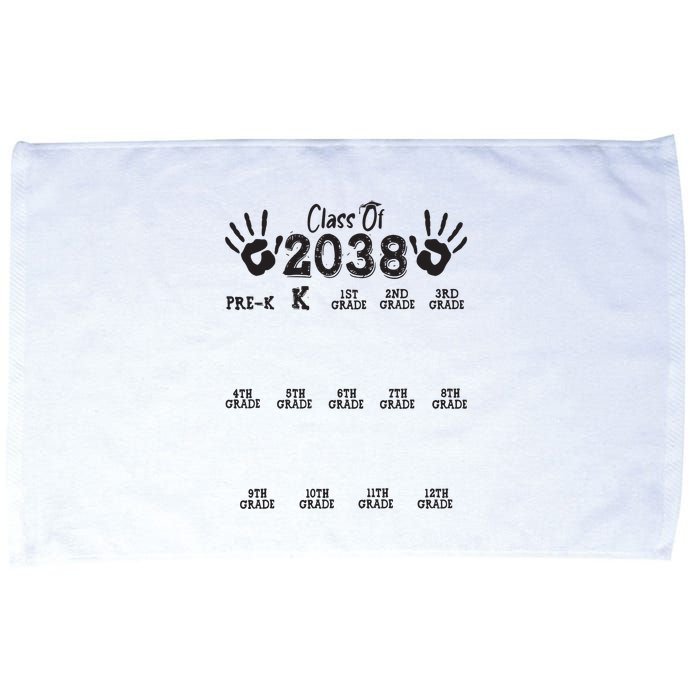 Class Of 2038 Grow With Me Handprint Pre K 12th Grade Microfiber Hand Towel