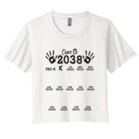 Class Of 2038 Grow With Me Handprint Pre K 12th Grade Crop Top