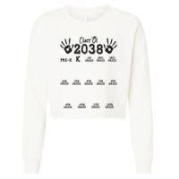 Class Of 2038 Grow With Me Handprint Pre K 12th Grade Cropped Pullover Crew