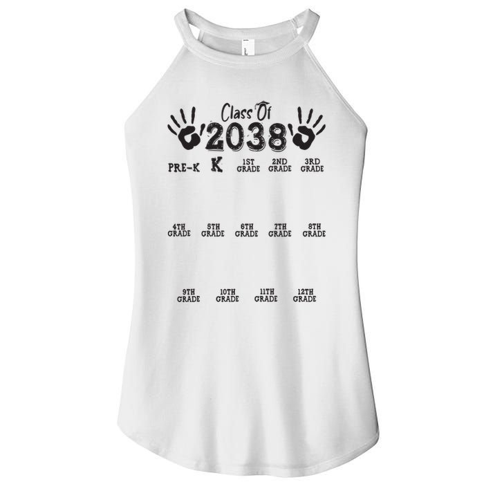 Class Of 2038 Grow With Me Handprint Pre K 12th Grade Women's Perfect Tri Rocker Tank