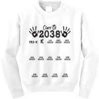 Class Of 2038 Grow With Me Handprint Pre K 12th Grade Kids Sweatshirt