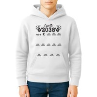 Class Of 2038 Grow With Me Handprint Pre K 12th Grade Kids Hoodie