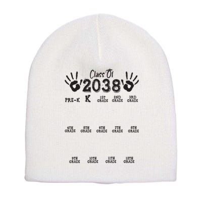 Class Of 2038 Grow With Me Handprint Pre K 12th Grade Short Acrylic Beanie