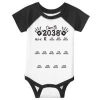 Class Of 2038 Grow With Me Handprint Pre K 12th Grade Infant Baby Jersey Bodysuit