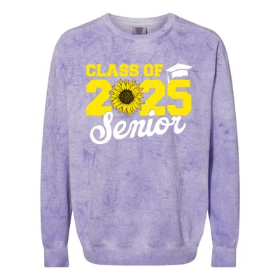 Class Of 2025 Senior 2025 Sunflower Back To School 2025 Girl Colorblast Crewneck Sweatshirt