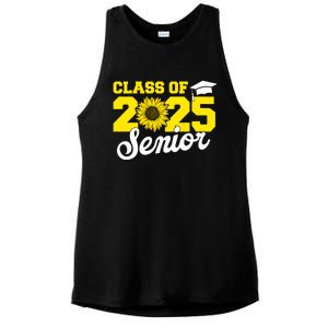 Class Of 2025 Senior 2025 Sunflower Back To School 2025 Girl Ladies PosiCharge Tri-Blend Wicking Tank