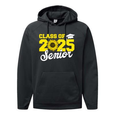 Class Of 2025 Senior 2025 Sunflower Back To School 2025 Girl Performance Fleece Hoodie