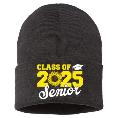 Class Of 2025 Senior 2025 Sunflower Back To School 2025 Girl Sustainable Knit Beanie