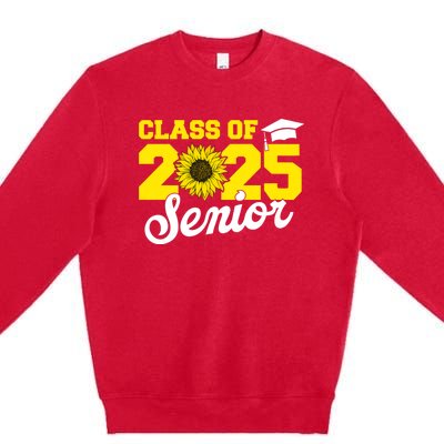 Class Of 2025 Senior 2025 Sunflower Back To School 2025 Girl Premium Crewneck Sweatshirt