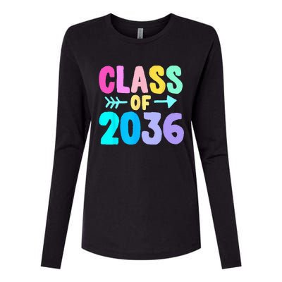 Class Of 2036 Graduation Grow With Me Womens Cotton Relaxed Long Sleeve T-Shirt