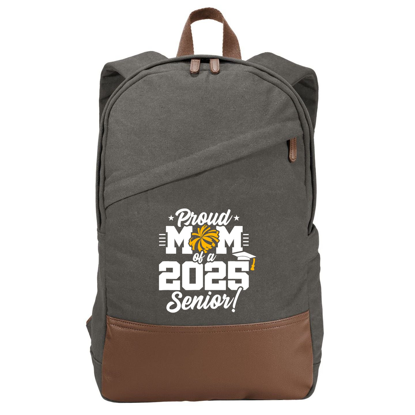 Class Of 2025 Senior Year Cheer Mom Senior 2025 Cotton Canvas Backpack
