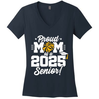 Class Of 2025 Senior Year Cheer Mom Senior 2025 Women's V-Neck T-Shirt
