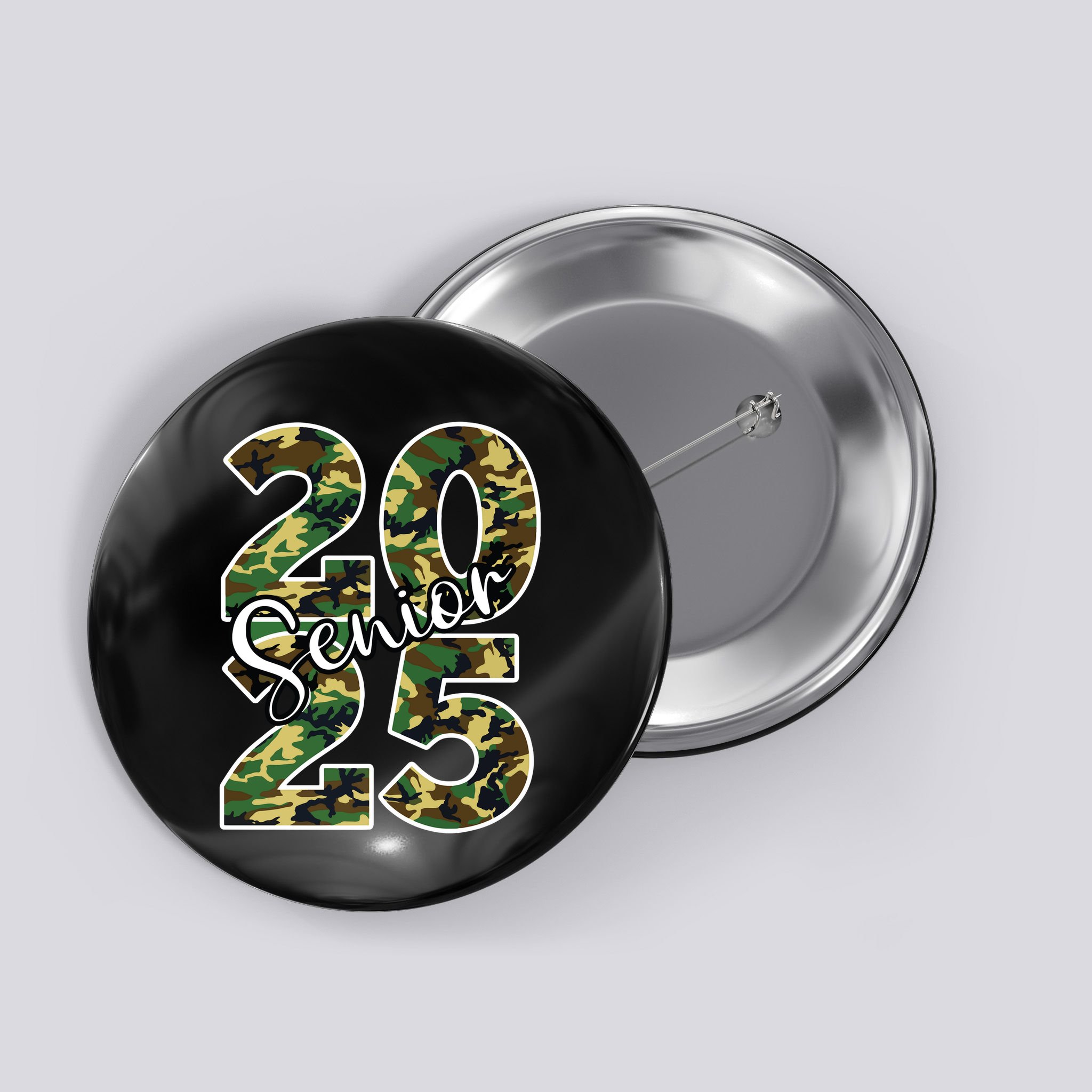 Class Of 2025 Camo Senior Button