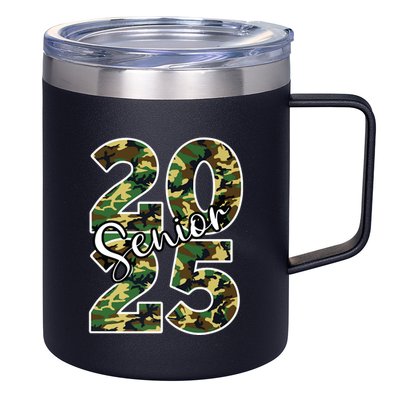 Class Of 2025 Camo Senior 12oz Stainless Steel Coffee Mug