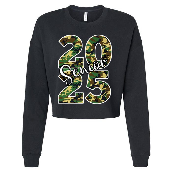 Class Of 2025 Camo Senior Cropped Pullover Crew