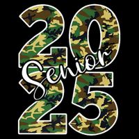 Class Of 2025 Camo Senior Cropped Pullover Crew