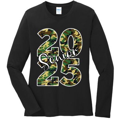 Class Of 2025 Camo Senior Ladies Long Sleeve Shirt