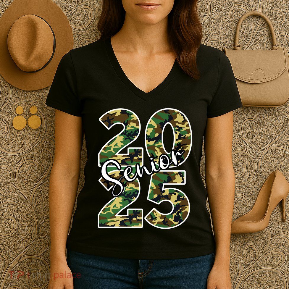 Class Of 2025 Camo Senior Women's V-Neck T-Shirt